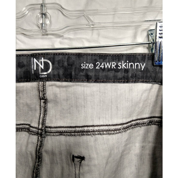 New Directions Leopard Print Gray Curvy Skinny Jean sz 24W - Picture 14 of 16